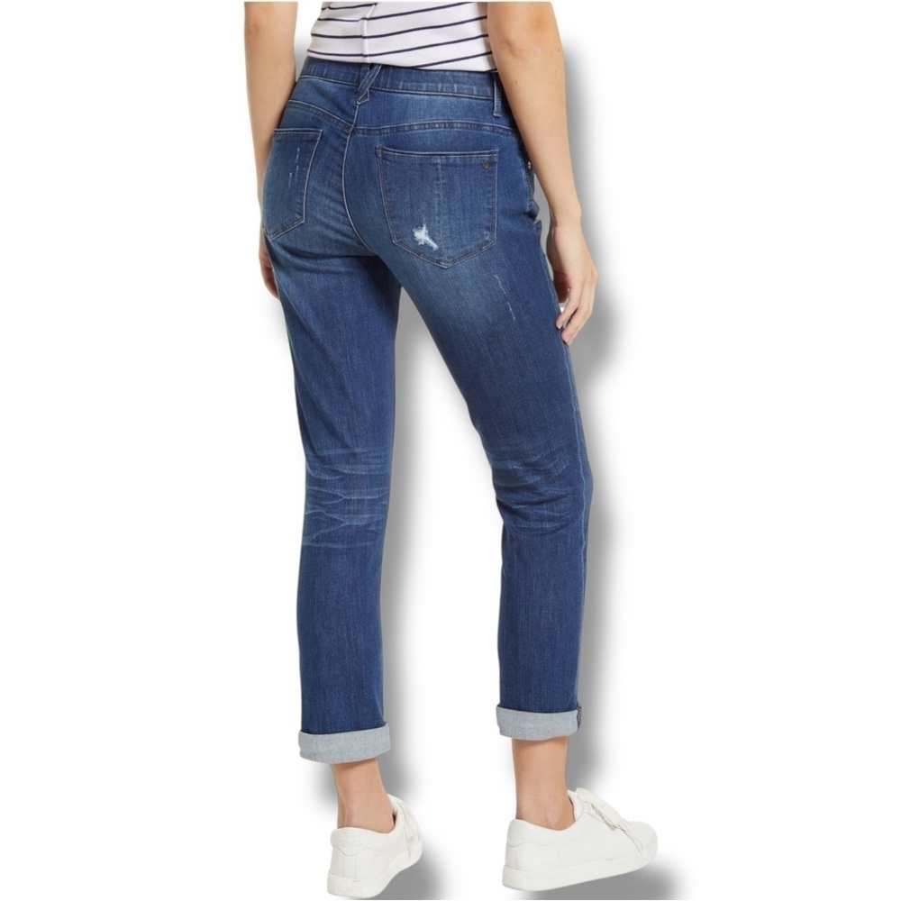 WIT & WISDOM CoolMax Ripped Mid Rise Girlfriend Jeans - 16 Blue Vintage - Picture 12 of 12